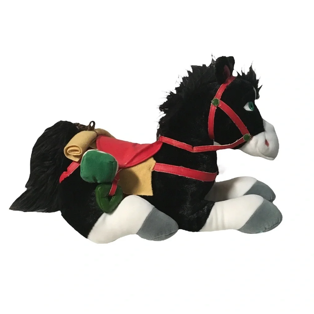 Disney Store Mulan Khan Plush Horse Stuffed Animal Toy Animated Pony Black 18 in